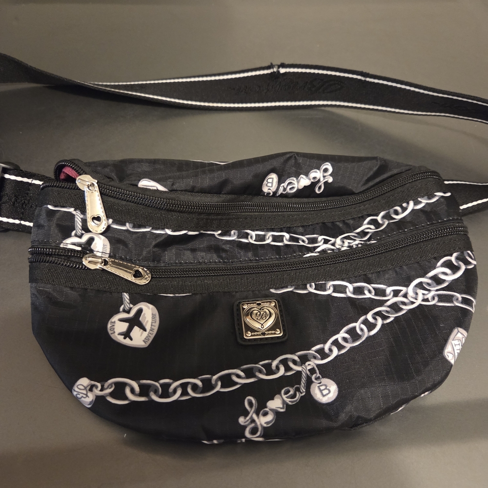Brighton Black Crossbody Bag with Chain Design
